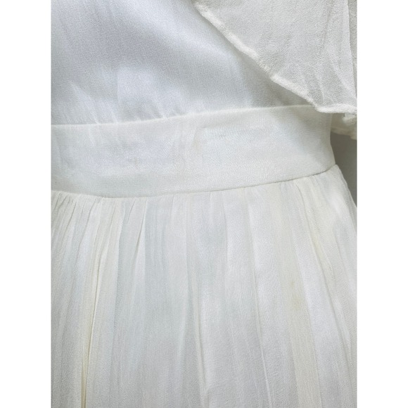 Jill Stuart Ivory Silk Tiered Ruffle Dress Sleeveless Women 12 Wedding Guest - Picture 8 of 12